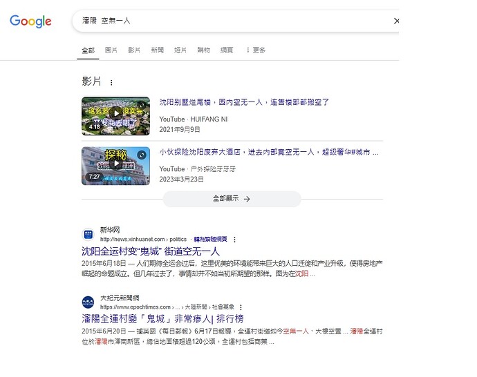 瀋陽 空無一人